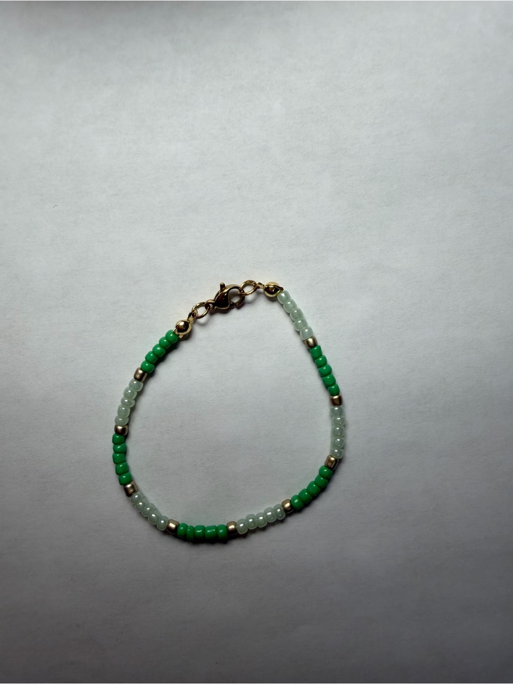 Gold & Green Beaded Bracelet - Women's Jewelry